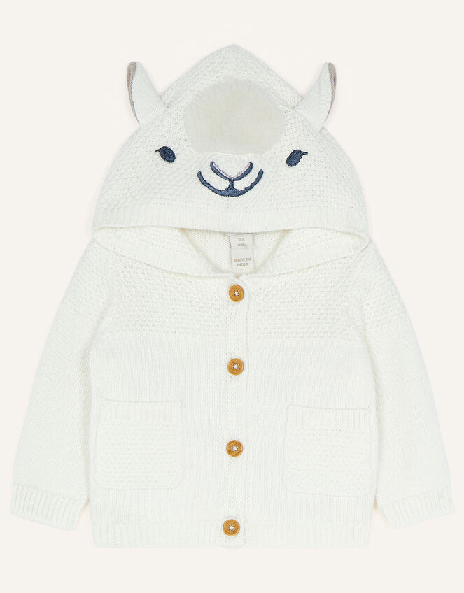Newborn Larry Lamb Cardigan, Ivory (IVORY), large