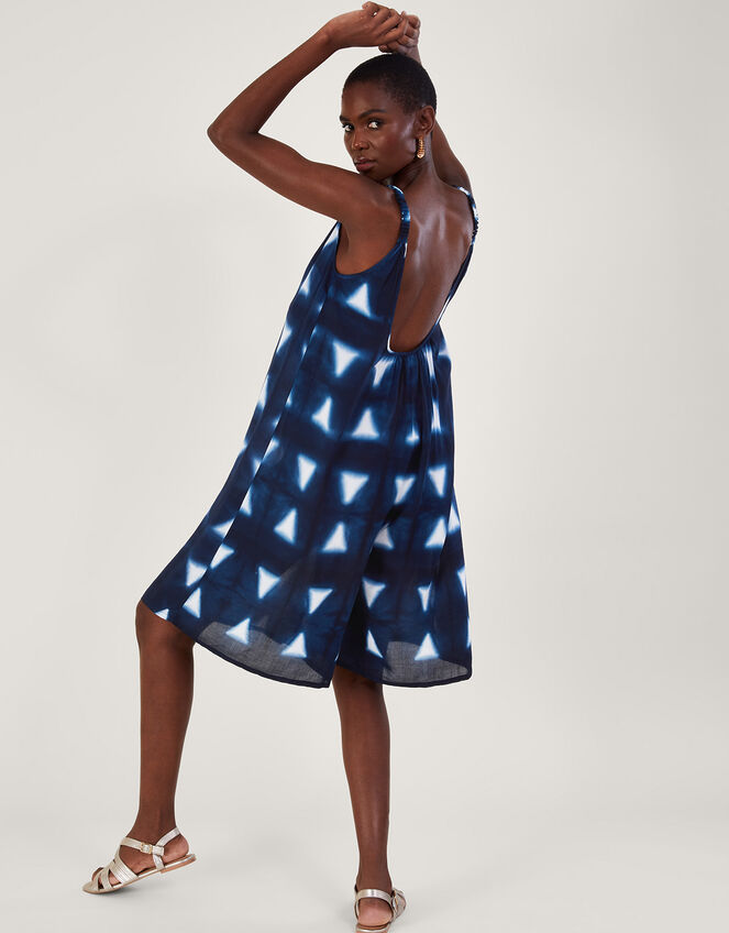 Batik Dye Triangle Romper, Blue (NAVY), large