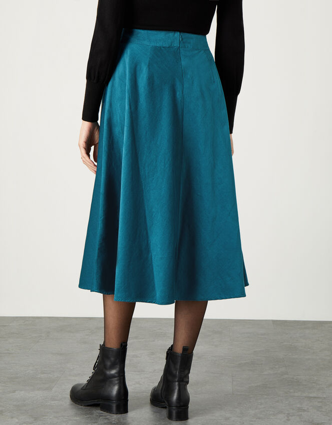 Cord Circle Midi Skirt , Teal (TEAL), large