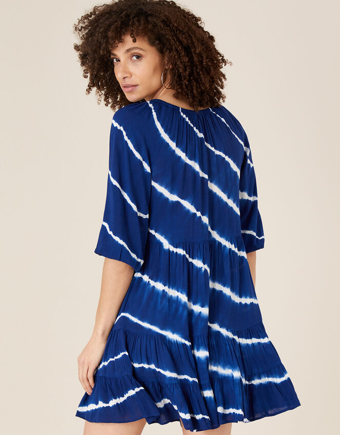 Tie-Dye Tunic Dress in LENZING™ ECOVERO™, Blue (NAVY), large