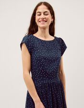 Caitie Polka Dot Maxi Dress, Blue (NAVY), large