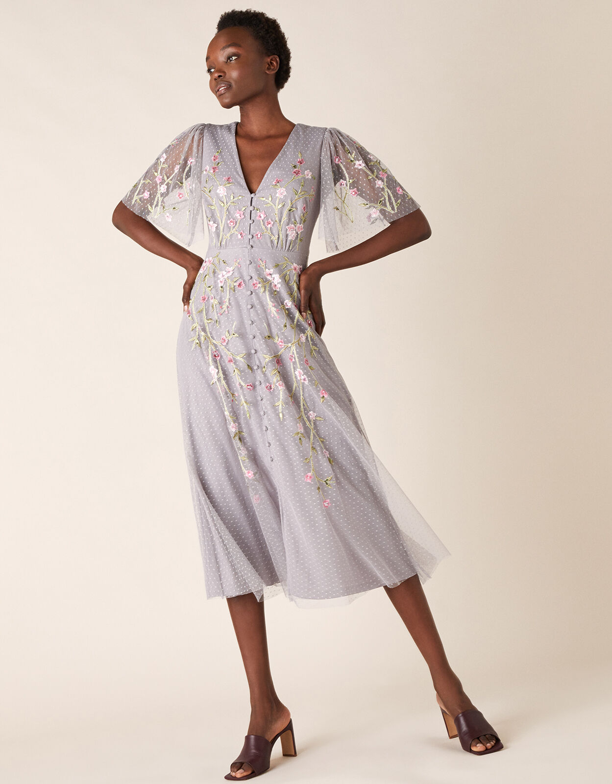 Monsoon grey dress sale
