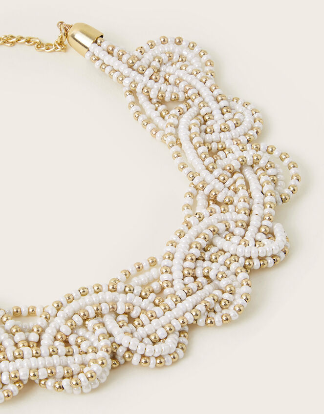 Beaded Pearl Swirl Necklace, , large