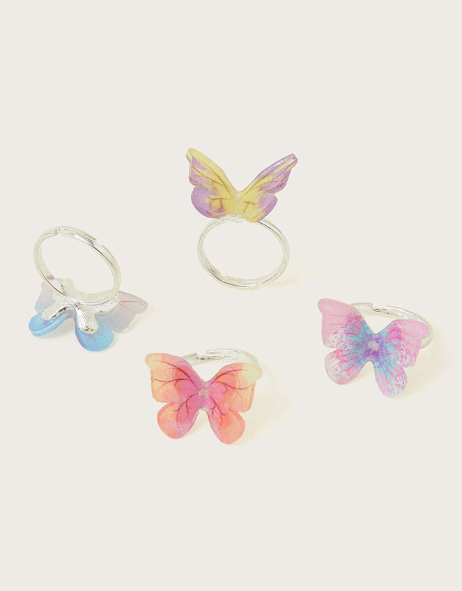 4-Pack Rainbow Butterfly Rings, , large