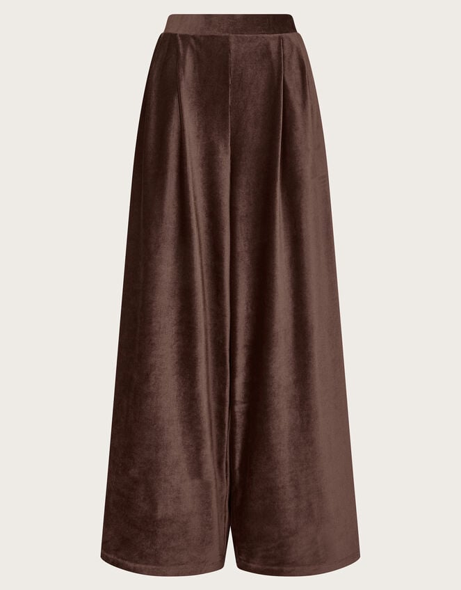 Shay Rib Wide Leg Trousers, Brown (CHOCOLATE), large
