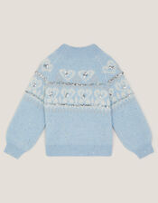 Sparkle Heart Sweater, Blue (BLUE), large