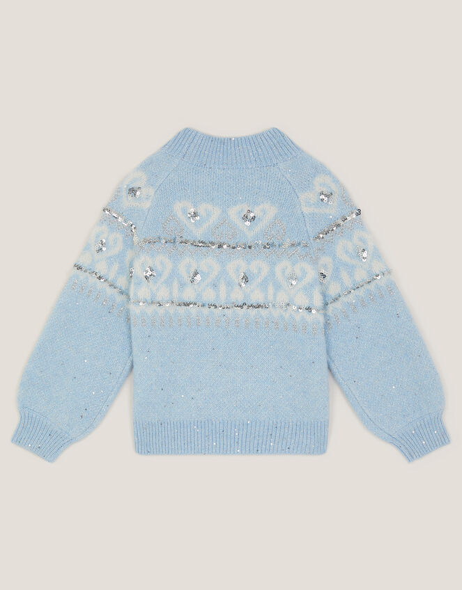 Sparkle Heart Sweater, Blue (BLUE), large
