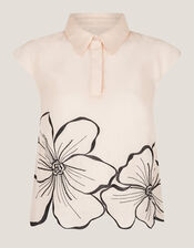 Bridget Floral Shirt , Ivory (IVORY), large