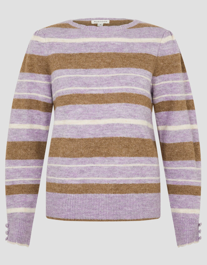Simone Stripe Sweater, Purple (LILAC), large