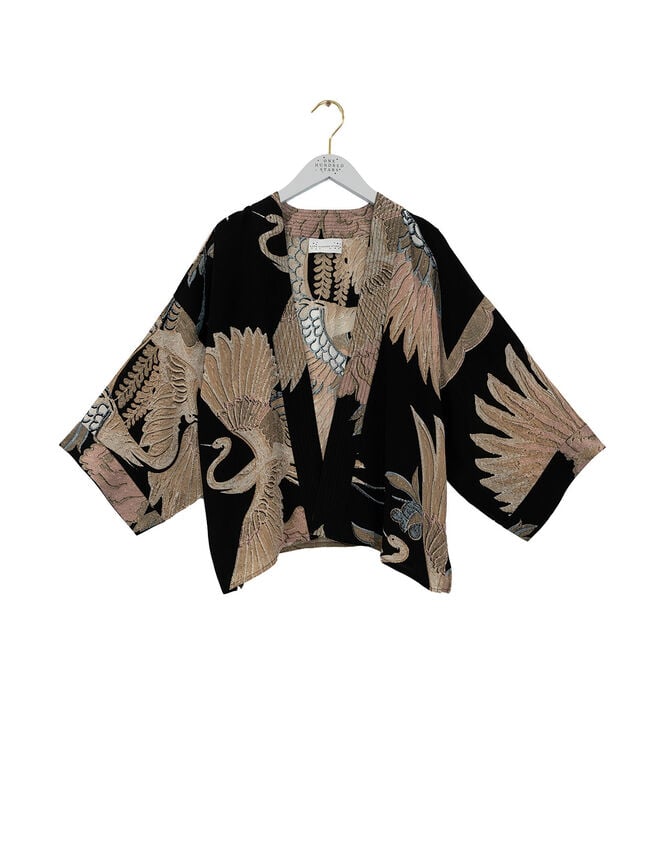 One Hundred Stars Crane Print Kimono Jacket, , large