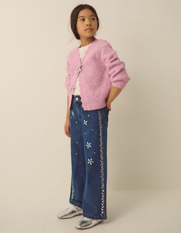 Jewel Embellished Jeans, Blue (BLUE), large