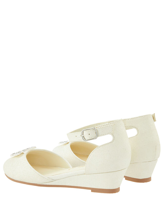 Elliana Butterfly Glitter Wedges, Ivory (IVORY), large