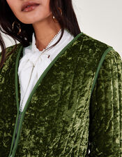 Velvet Quilted Jacket, Green (GREEN), large
