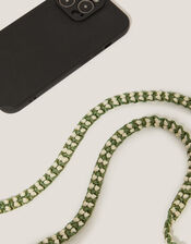 Braided Cord Phone Strap, Green (KHAKI), large