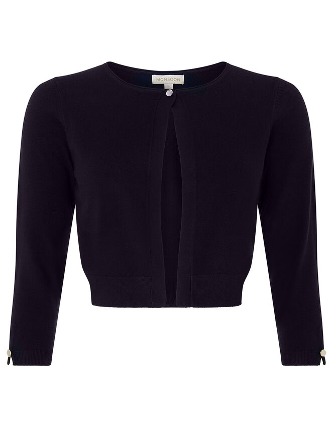 Contrast Trim Shrug, Blue (NAVY), large