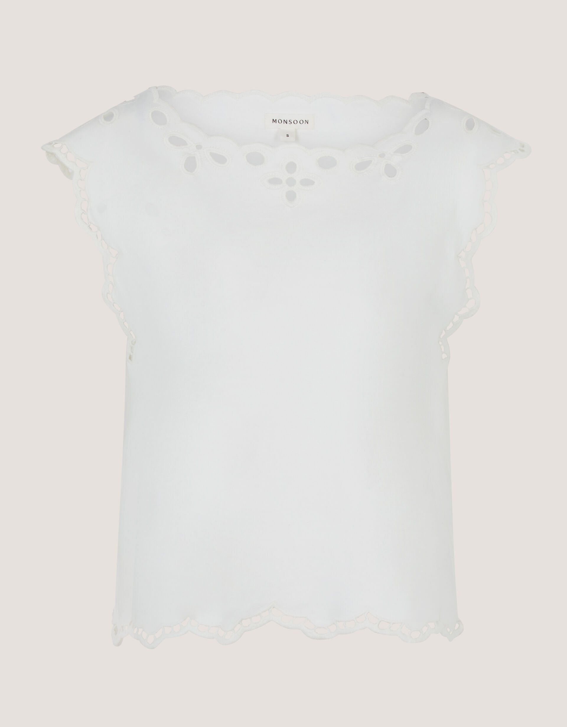 Gaia Floral Cutwork Top, Ivory (IVORY), large
