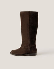 Jean Suede Knee High Boots, Brown (CHOCOLATE), large