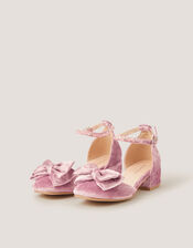 Crushed Velvet Two-Part Heels, Pink (PINK), large