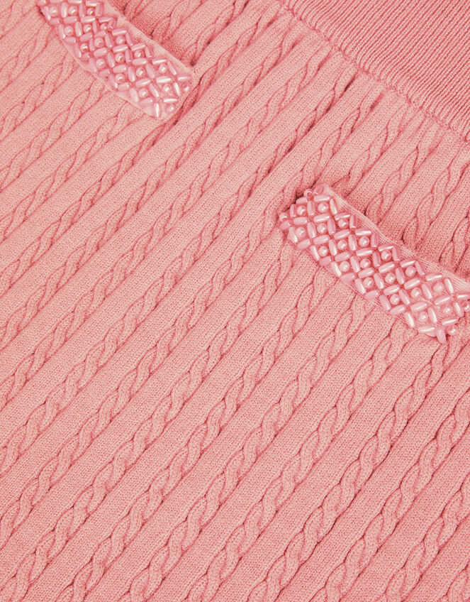 Embellished Cable Knit Skirt, Pink (PINK), large