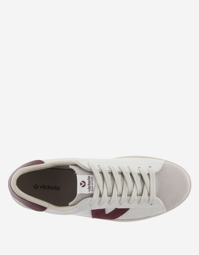 Victoria Berlin Leather & Suede Trainers, Red (BURGUNDY), large