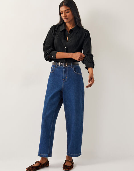 Paula Plisse Shirt, Black (BLACK), large