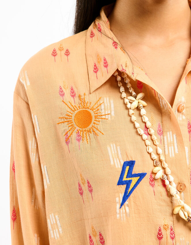 Wild Charlie Jacquard Shirt, Orange (ORANGE), large