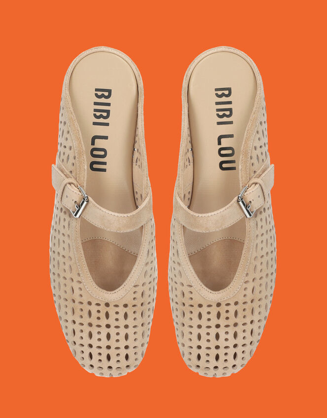 Bibi Lou Maia Suede Mule Flats, Camel (BEIGE), large