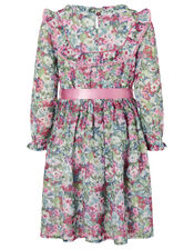 Floral Print Dress, Green (GREEN), large