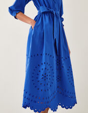 Jules Broderie Midi Shirt Dress, Blue (BLUE), large