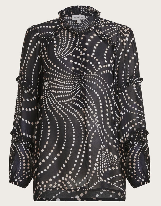 Dora Spot Blouse, Black (BLACK), large