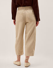 Megan Cropped Barrel Trousers, Natural (ECRU), large
