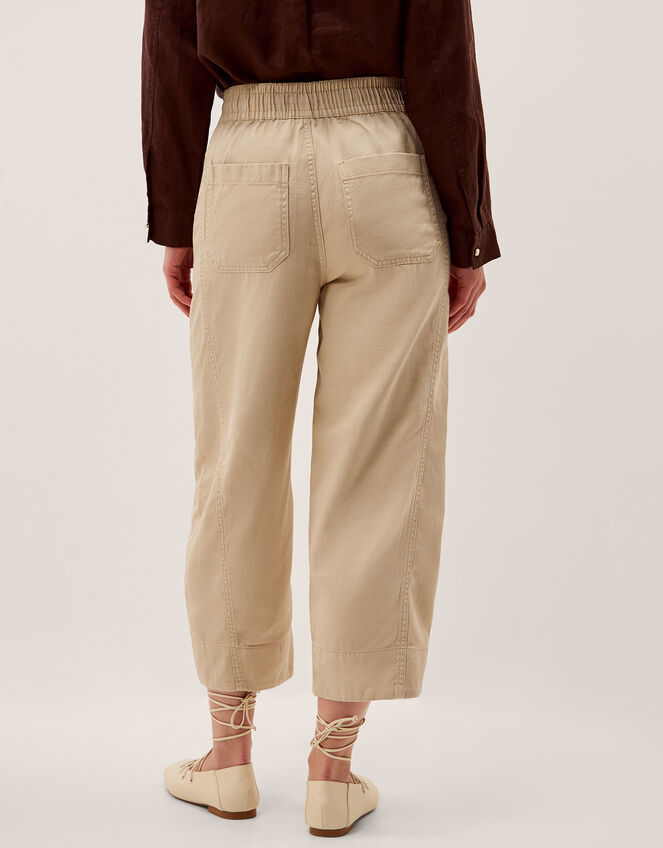 Megan Cropped Barrel Trousers, Natural (ECRU), large