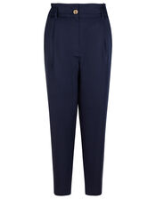 Tapered Cropped Trousers in LENZING™ TENCEL™, Blue (NAVY), large