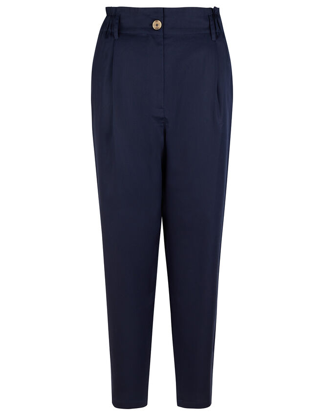 Tapered Cropped Trousers in LENZING™ TENCEL™, Blue (NAVY), large