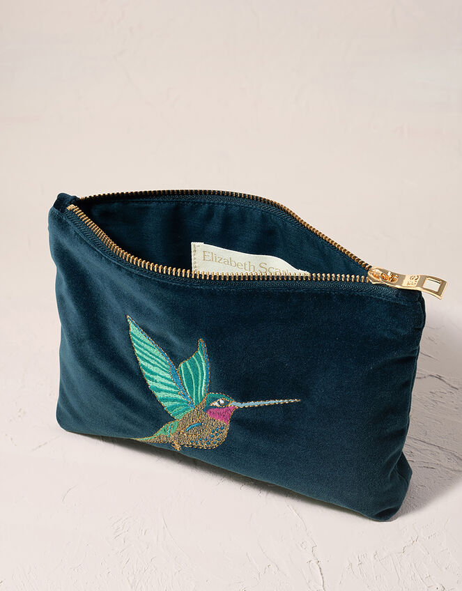 Elizabeth Scarlett Hummingbird Velvet Mini Pouch, , large