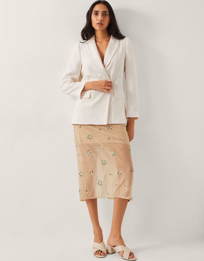 Ashley Double-Breasted Blazer, Ivory (IVORY), large