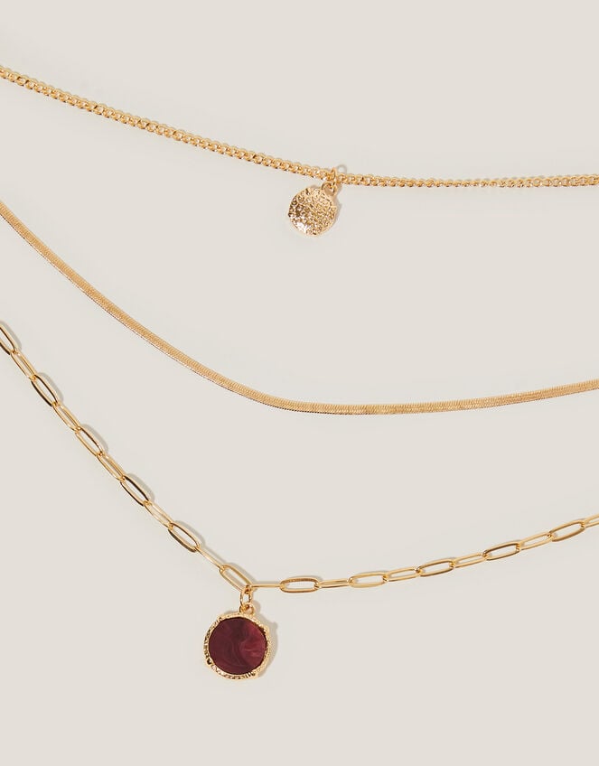 Gemstone Pendant Layered Necklace, , large