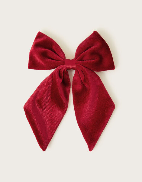 Velvet Bow Hair Clip, , large