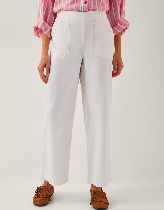 Harper Regular Wide Leg Jeans, Ecru (ECRU), large