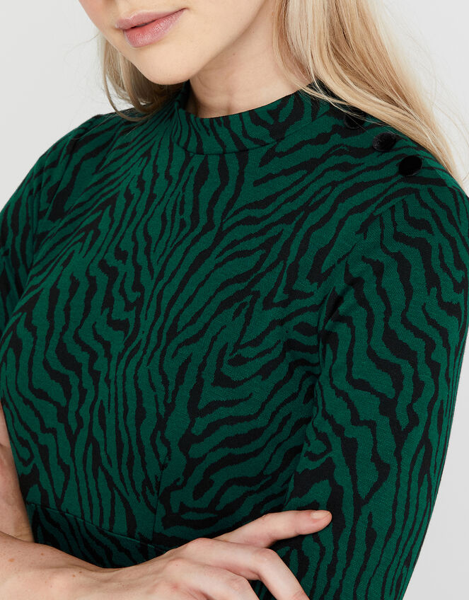 Tiggy Tiger Jacquard Dress, Green (GREEN), large