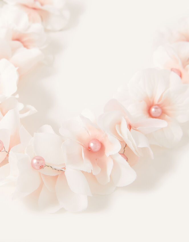 Pearly Flower Garland Hair Clip, , large