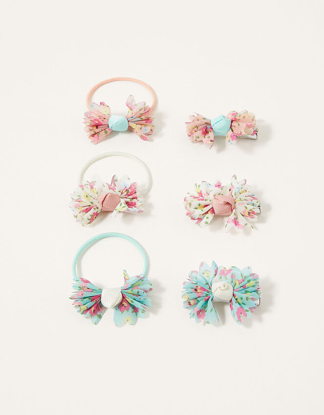 Ditsy Ruffle Bow Hair Set, , large