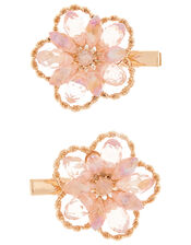 Gemma Crystal Flower Hair Clips, , large