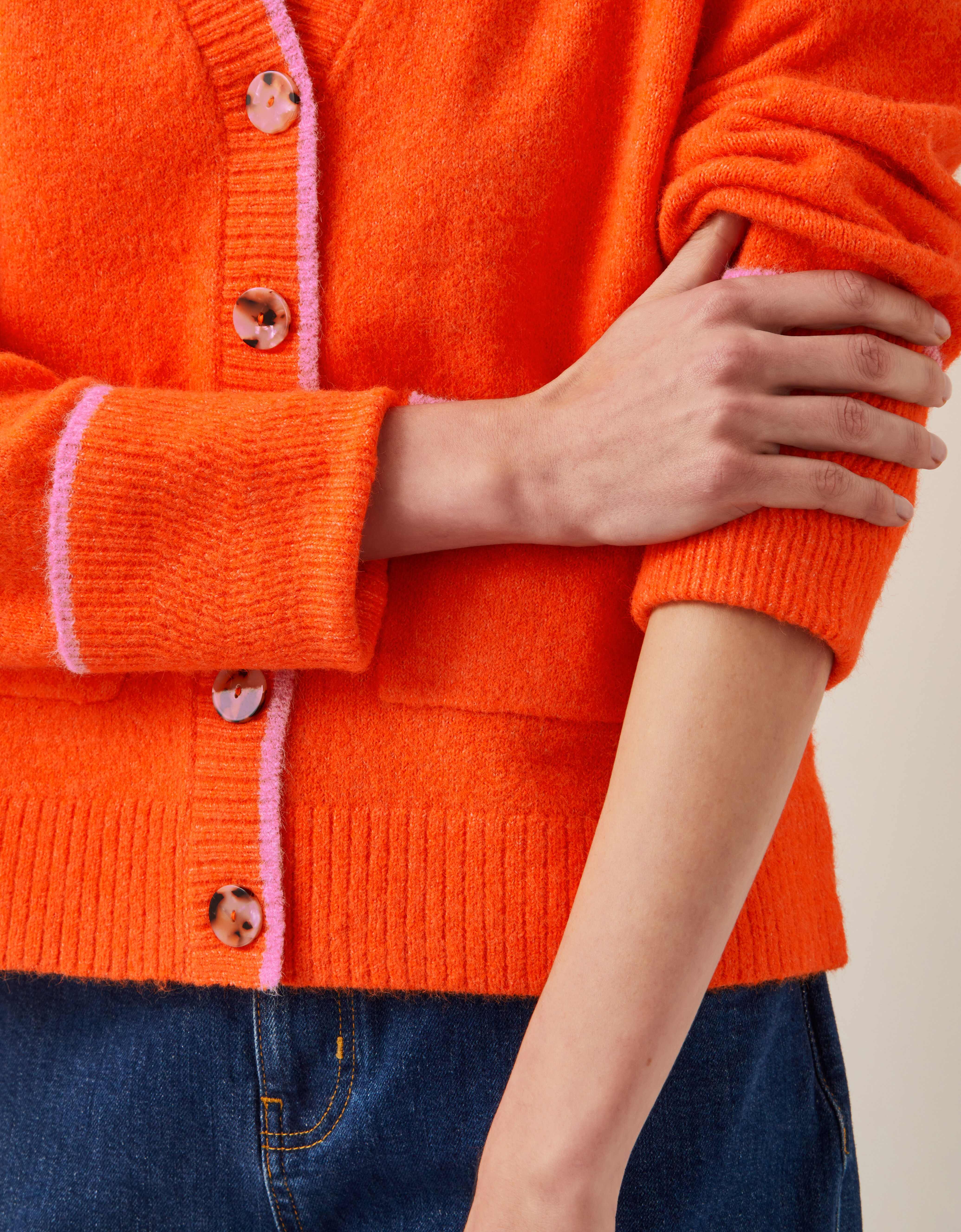 Oona Oversized V-Neck Cardigan Orange