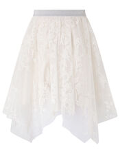 Princesca Sparkle Tulle Hanky Hem Skirt, Natural (CHAMPAGNE), large
