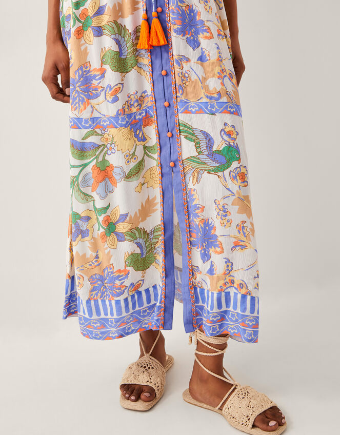 Kaia Tropical Kaftan Midi Dress, Ivory (IVORY), large
