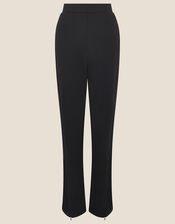 Philippa High-Waisted Zip Ponte Trousers, Black (BLACK), large