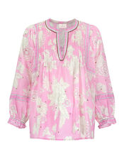 East Embellished Print Blouse, Pink (PINK), large