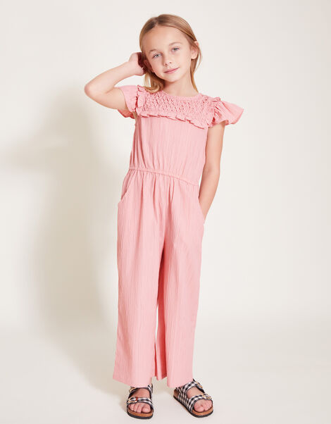 Smock Textured Jumpsuit, Pink (PINK), large