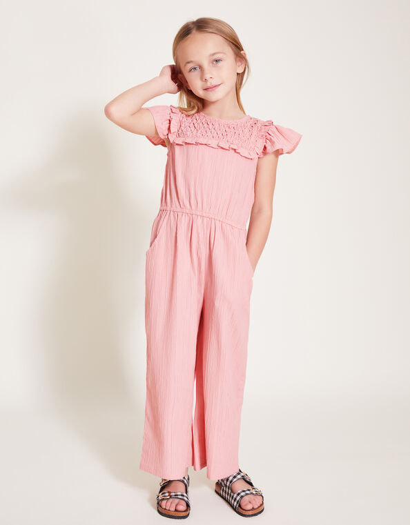 Smock Textured Jumpsuit, Pink (PINK), large